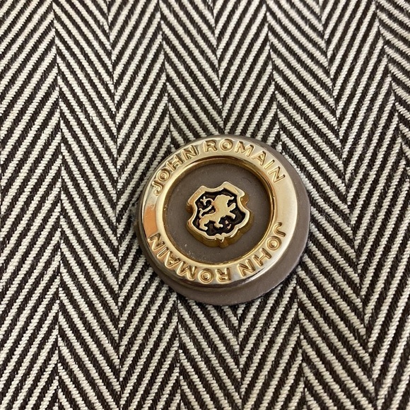 Vintage John Romain Purse Handbag Logo Tan Medium Zipper Top - Picture 3 of 12